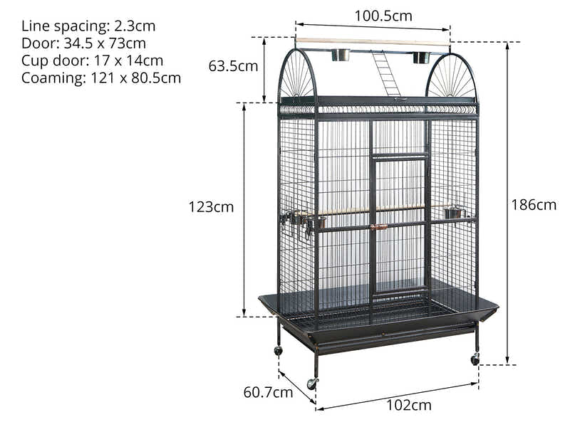 Iron Bird Cage with Playing Area - 186 cm