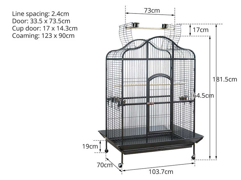Iron Bird Cage with Top Open Design - 164 cm