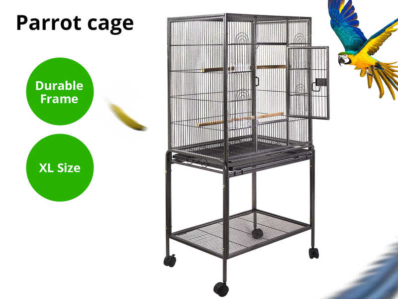 Iron Bird Cage with Storage Shelf - 159 cm