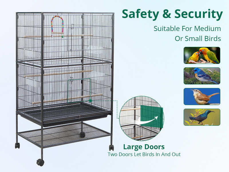 Iron Bird Cage with Storage Shelf - 132.5 cm