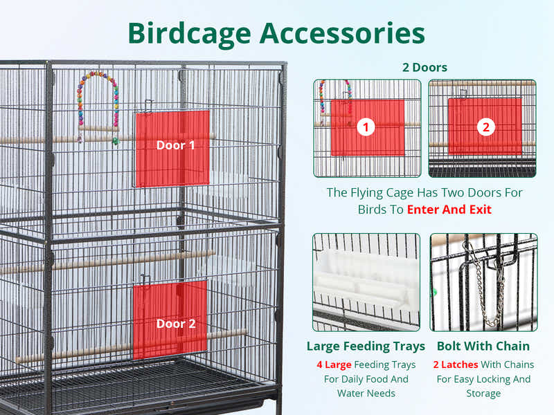 Iron Bird Cage with Storage Shelf - 132.5 cm