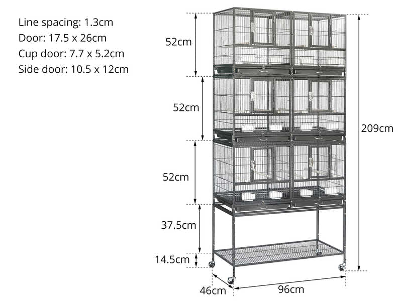 Iron Bird Cage with Six-cage Design - 209 cm