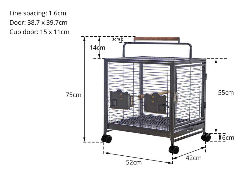 Portable Iron Bird Cage - 75 cm