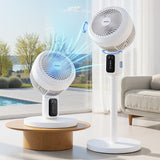 Pedestal Fan W/ Remote 3 Speed 12H Timer Height Adjustable Cooling Fan