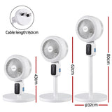 Pedestal Fan W/ Remote 3 Speed 12H Timer Height Adjustable Cooling Fan
