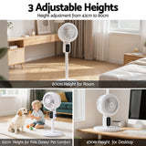 Pedestal Fan W/ Remote 3 Speed 12H Timer Height Adjustable Cooling Fan