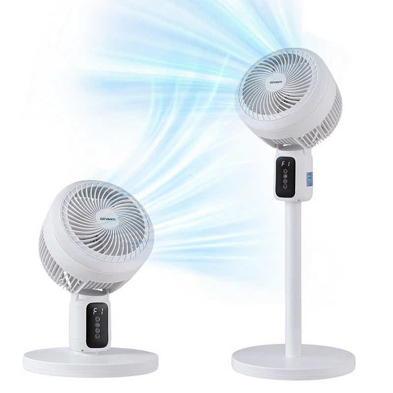 Pedestal Fan W/ Remote 3 Speed 12H Timer Height Adjustable Cooling Fan