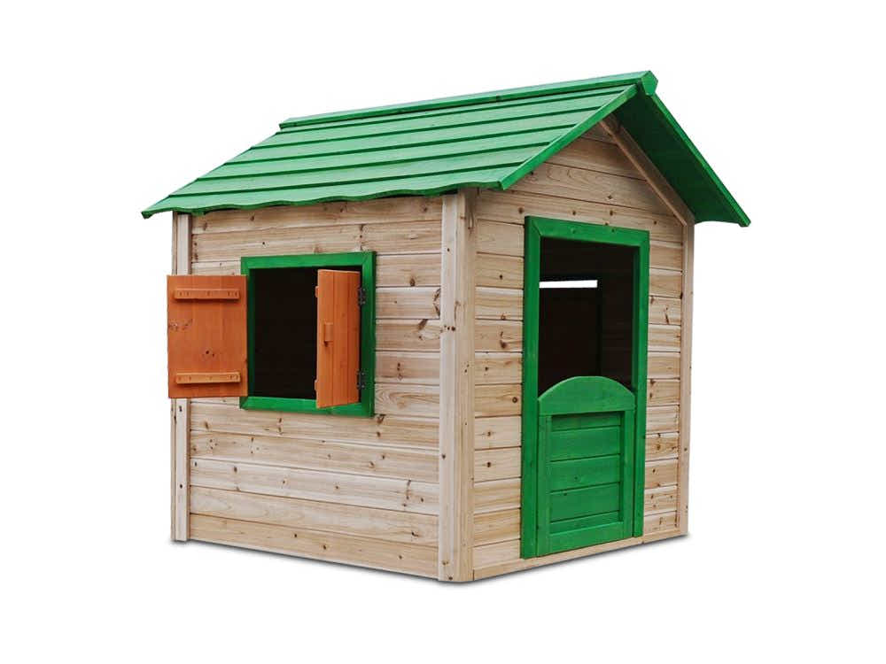 Wooden Children Playhouse with Green Roof