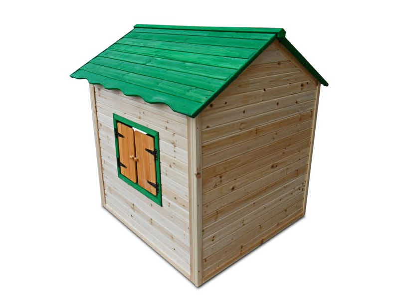 Wooden Children Playhouse with Green Roof
