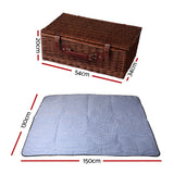 DS NA Alfresco 4 Person Picnic Basket Handle Baskets Outdoor Insulated Blanket