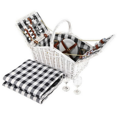 DS NA Alfresco 2 Person Picnic Basket Vintage Baskets Outdoor Insulated Blanket