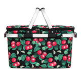 DS NA Folding Picnic Bag Basket Cooler Hamper Camping Hiking Insulated Lunch