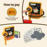 DS NA Keezi Kids Toy Coffee Shop,Coffee Maker Machine Play Money Tea Party Set