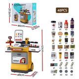DS NA Keezi Kids Playset Supermarket Shopping Role Play Toy Cash Food 48PCS