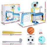 DS NA Keezi Kids Basketball Hoop Stand Bowling Baseball Golf Game Toys Set Blue