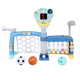 DS NA Keezi Kids Basketball Hoop Stand Bowling Baseball Golf Game Toys Set Blue