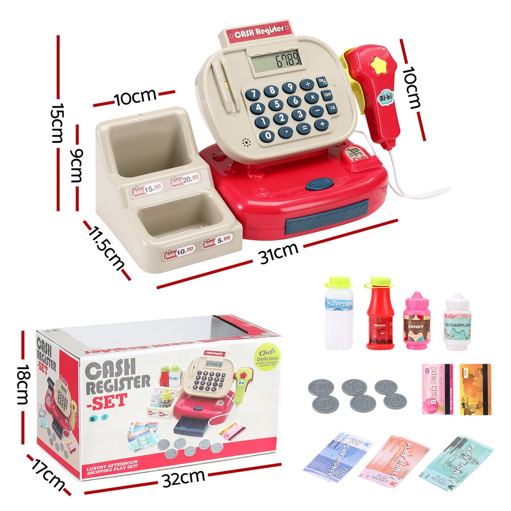 DS NA Kids Cash Register Calculator Pretend Play Shops Money Checkout Toys Set