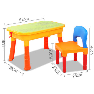 DS NA Keezi Kids Sandpit Pretend Play Sand Water Table Chair Outdoor Beach Toy