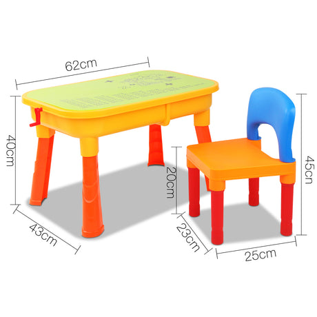 DS NA Keezi Kids Sandpit Pretend Play Sand Water Table Chair Outdoor Beach Toy