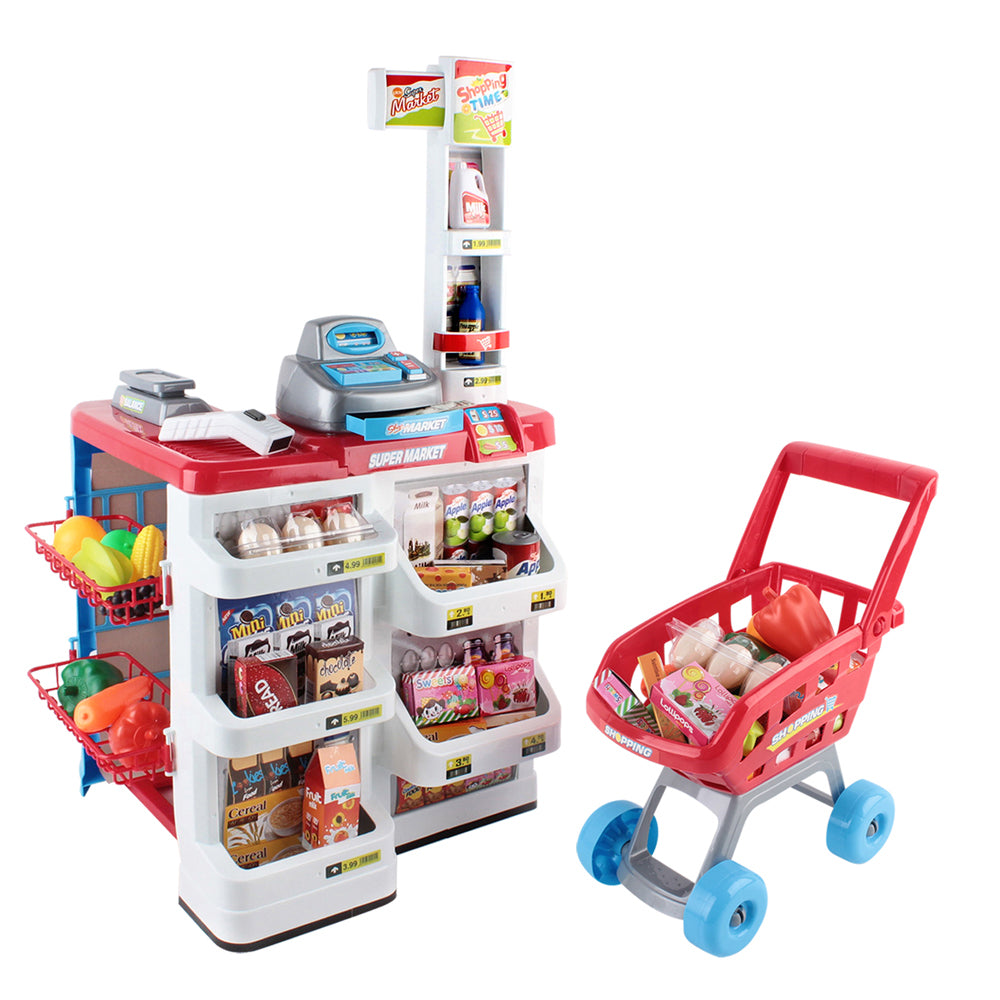 DS NA Keezi 24 Piece Kids Super Market Toy Set - Red & White