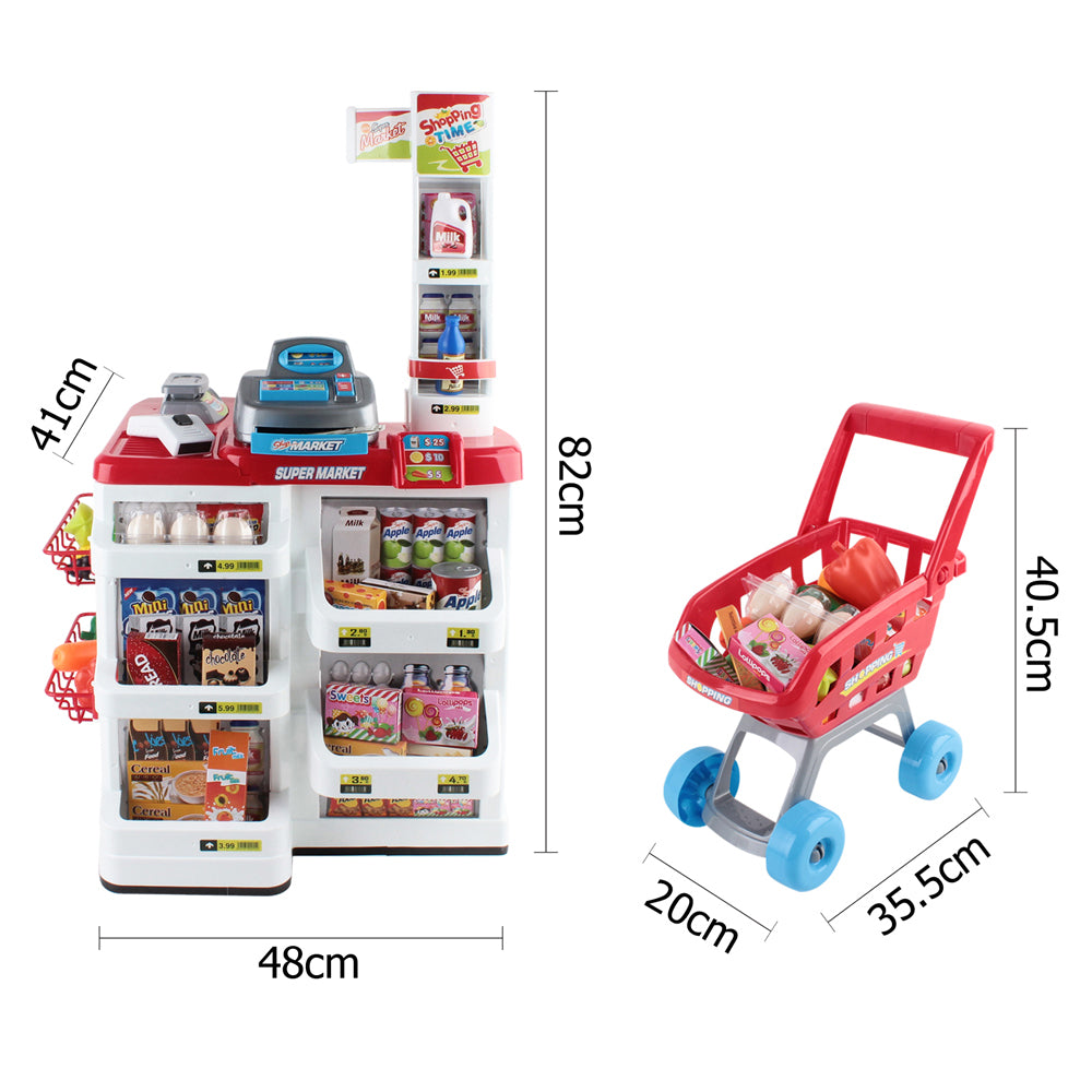 DS NA Keezi 24 Piece Kids Super Market Toy Set - Red & White