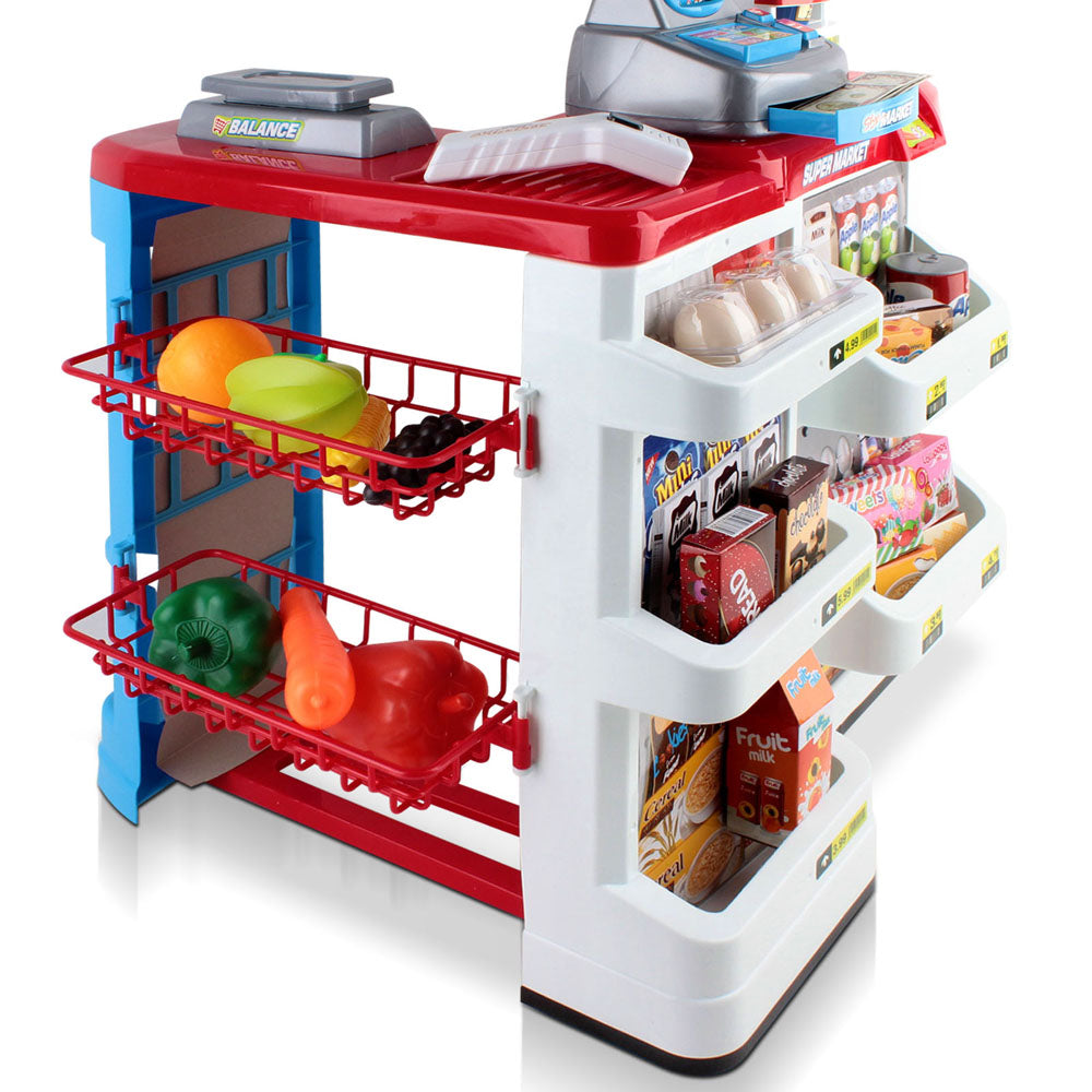 DS NA Keezi 24 Piece Kids Super Market Toy Set - Red & White