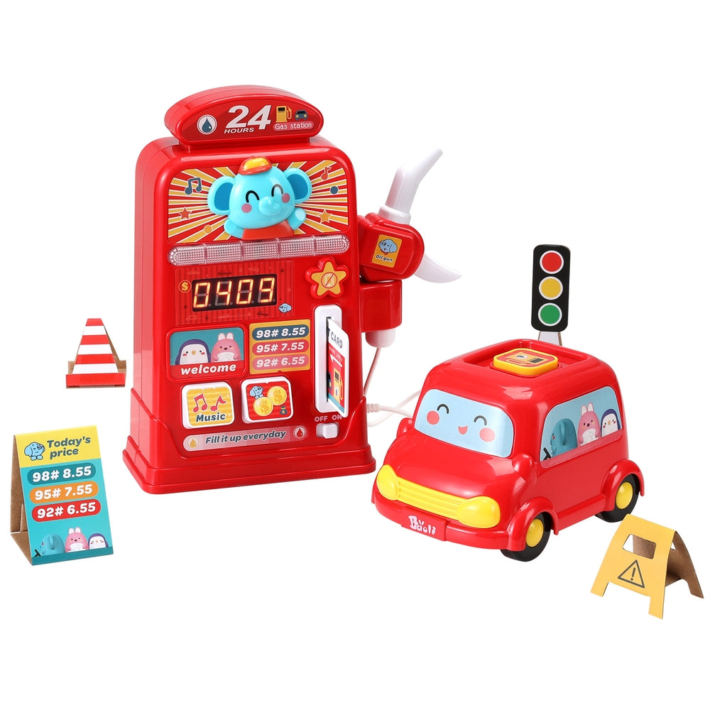 DS NA Kids Gas Petrol Station Pumper Pretend Play Toys Car Music Card Playset