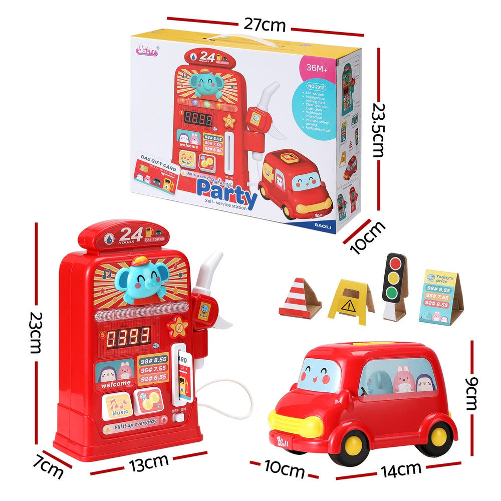 DS NA Kids Gas Petrol Station Pumper Pretend Play Toys Car Music Card Playset