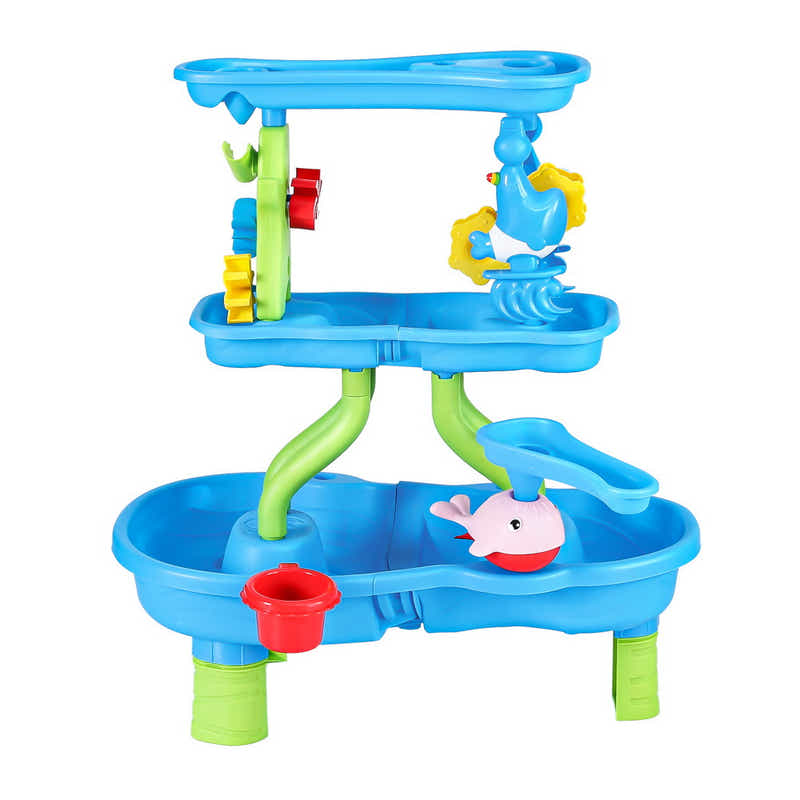 Sand and Water Table 4-Tier Waterfall Sandpit Toys Beach Shovel