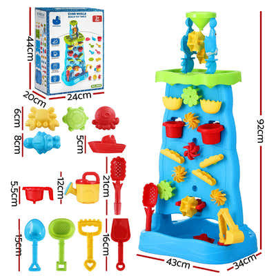 Sand and Water Table Waterfall Wall Sandpit Toys Beach Shovel