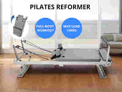 Foldable Pilates Reformer With Headrest White