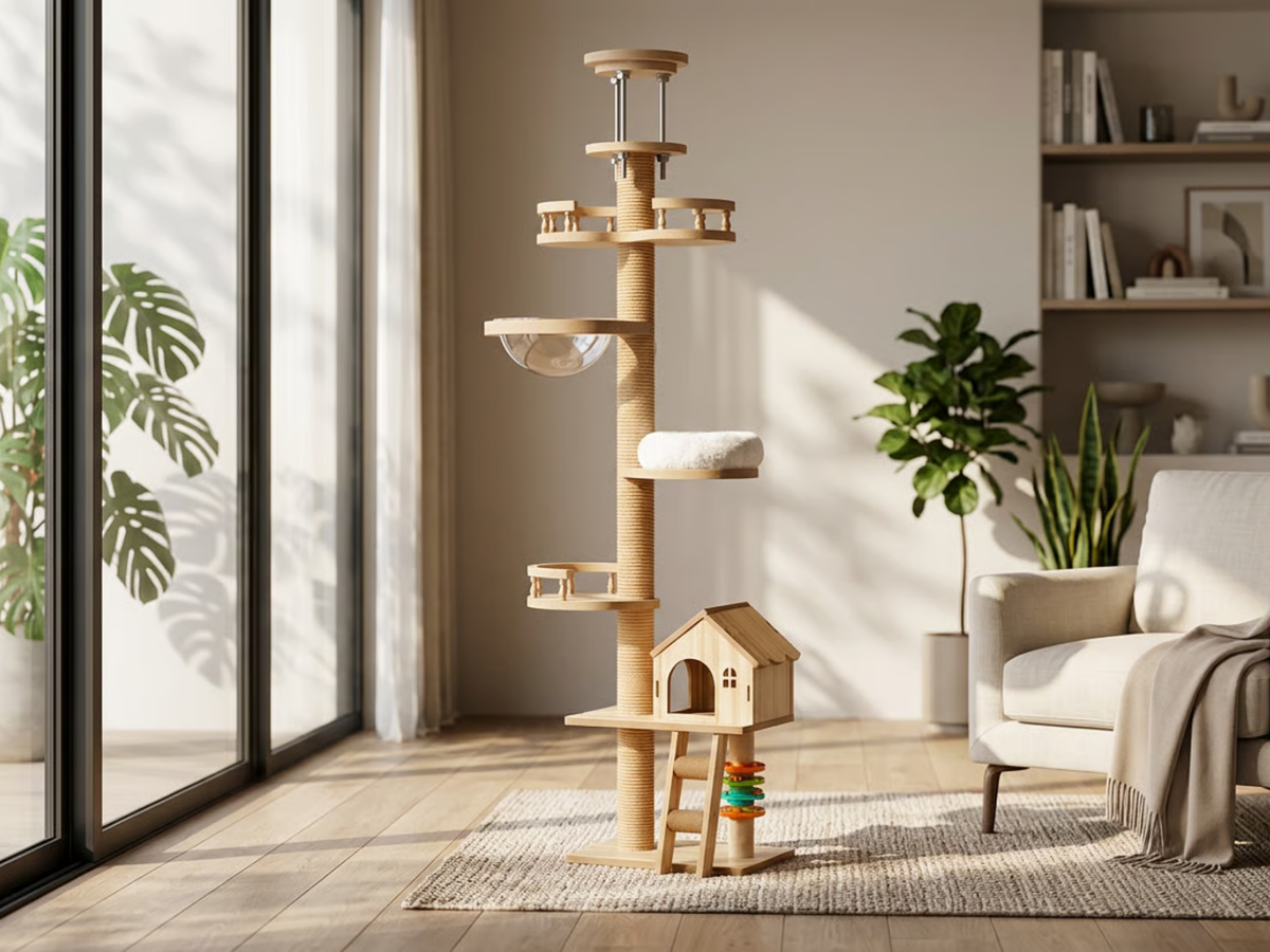 Wooden Cat Tree - 256-282cm