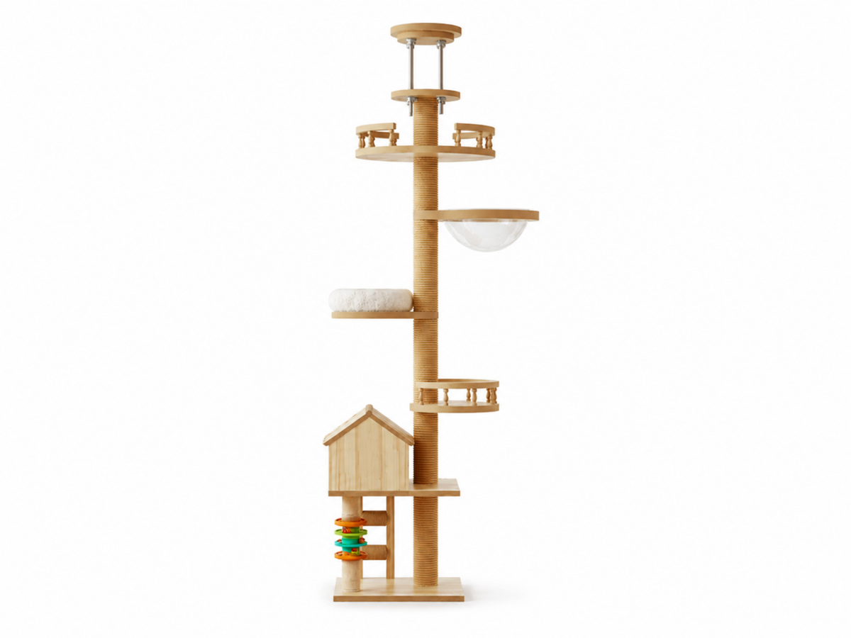 Wooden Cat Tree - 256-282cm