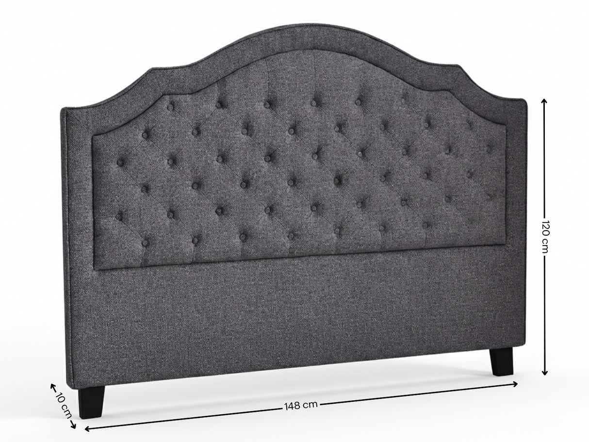 Palmas Linen Headboard Grey - Double