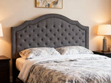 Palmas Linen Headboard Grey - Double
