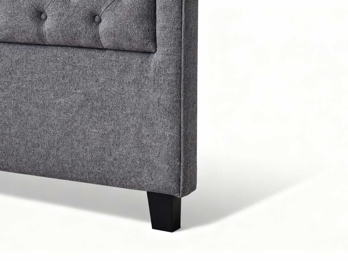 Palmas Linen Headboard Grey - Double