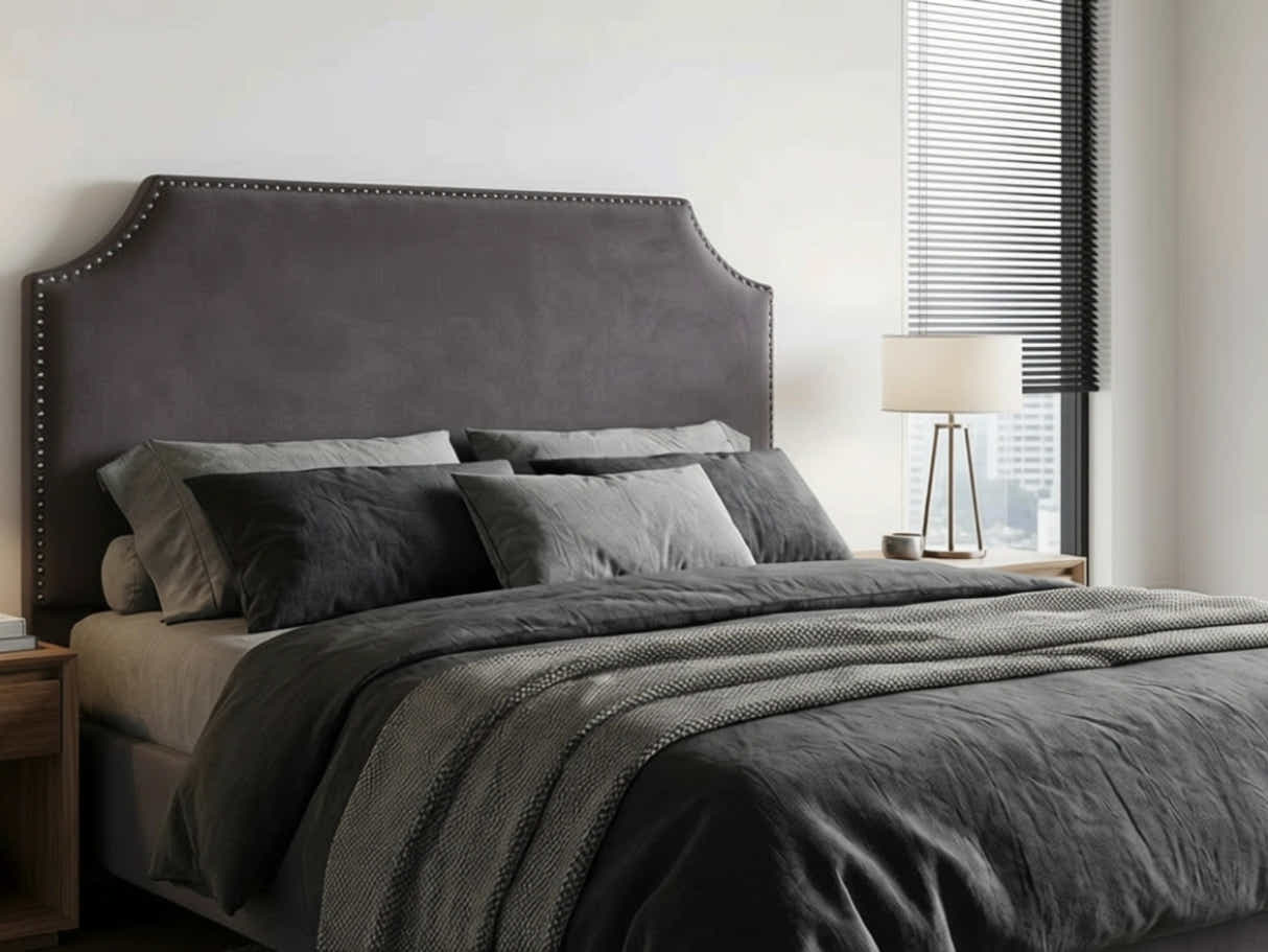 Malvern Velvet Headboard Dark Grey - Double