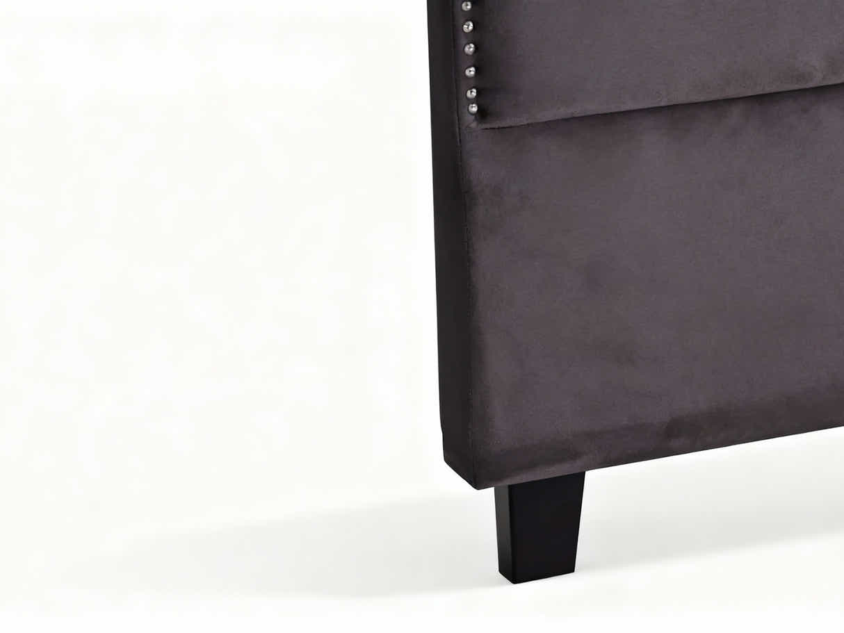 Malvern Velvet Headboard Dark Grey - Double