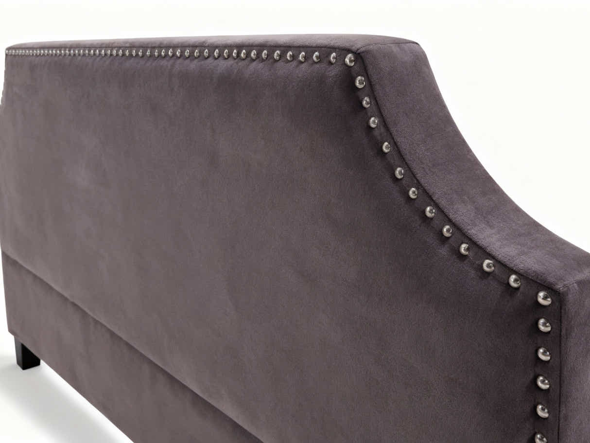 Malvern Velvet Headboard Dark Grey - Double
