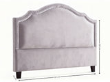 Lavaca Velvet Headboard Light Grey - Double