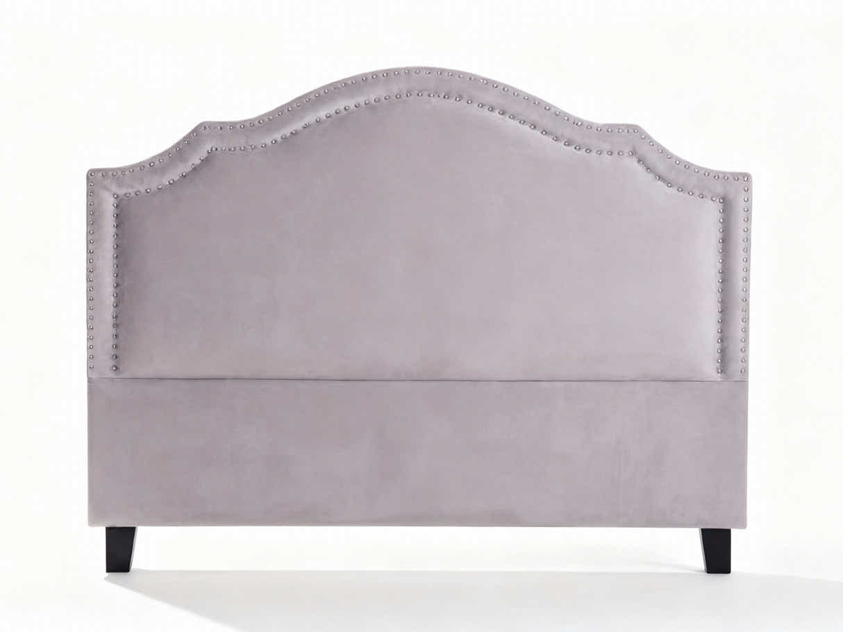 Lavaca Velvet Headboard Light Grey - Double