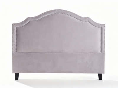 Lavaca Velvet Headboard Light Grey - Double