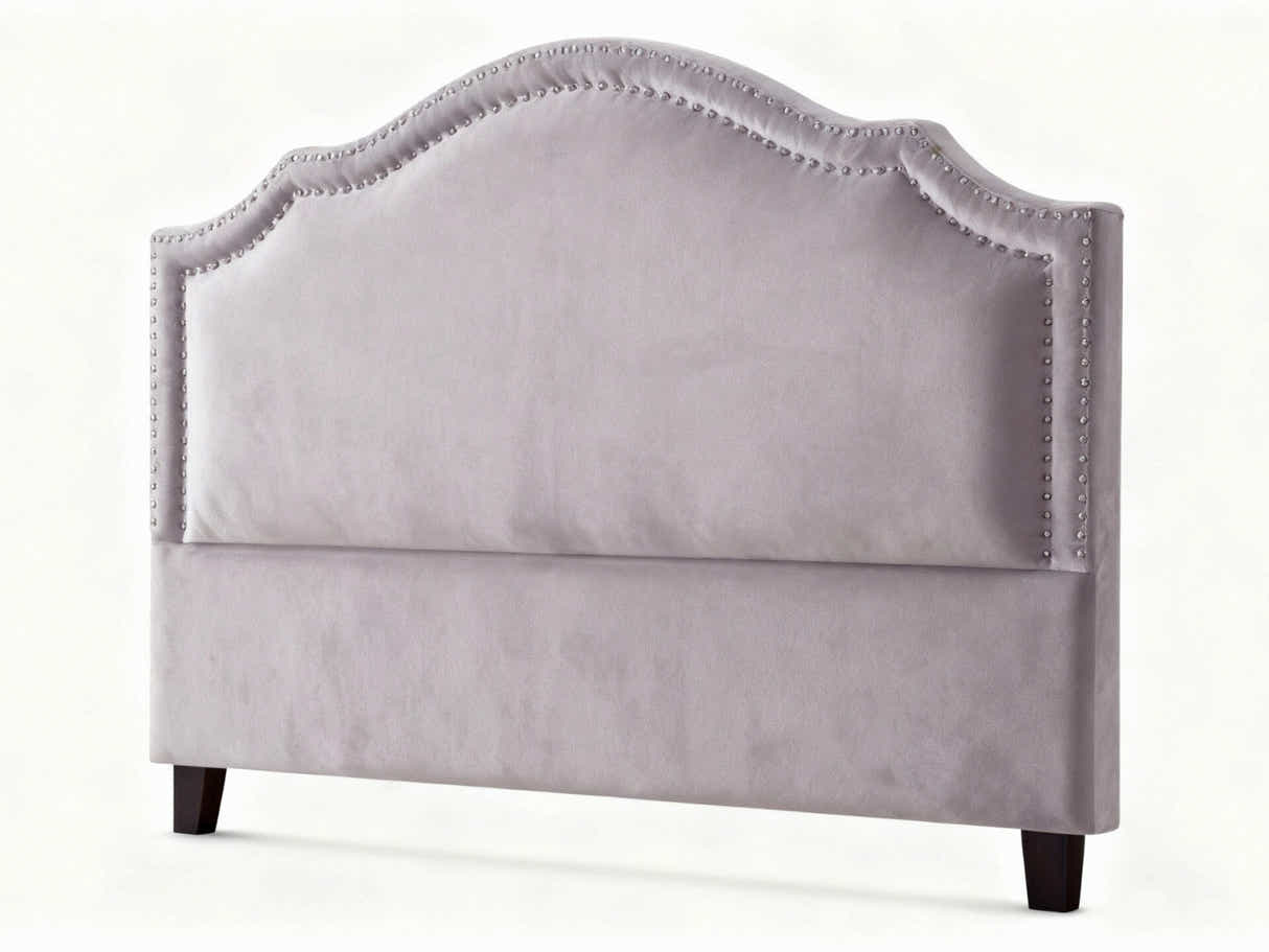 Lavaca Velvet Headboard Light Grey - Double