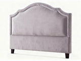 Lavaca Velvet Headboard Light Grey - Double