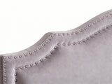 Lavaca Velvet Headboard Light Grey - Double