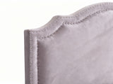 Lavaca Velvet Headboard Light Grey - Double