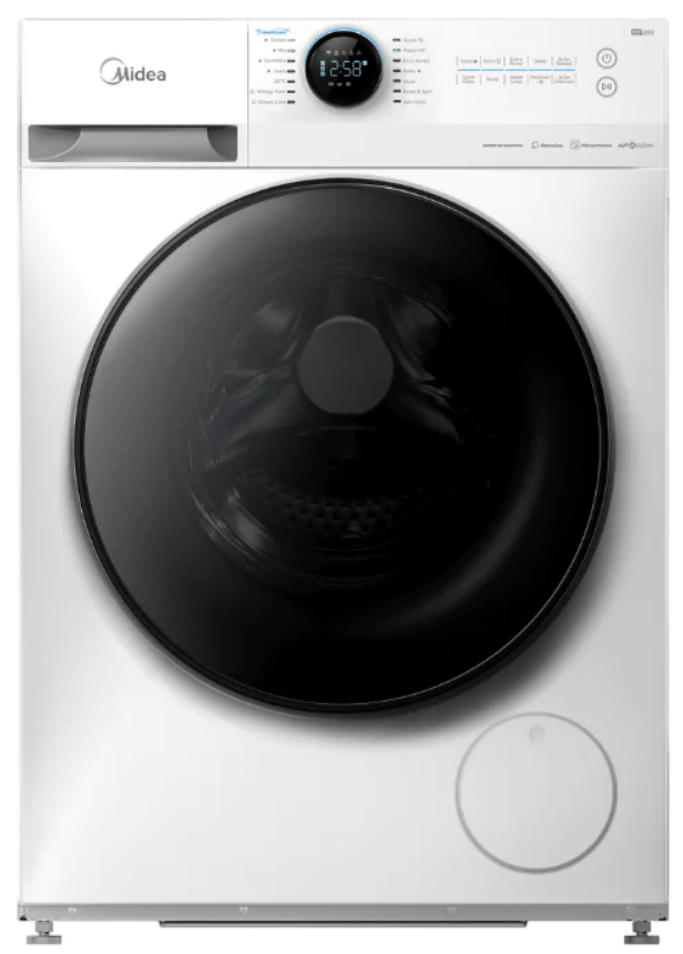 T Midea 9.0KG Steam Wash Front Load Washing Machine With Wi-Fi - White Color