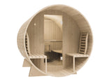 Quilo 4 Person Outdoor Barrel Sauna with Porch