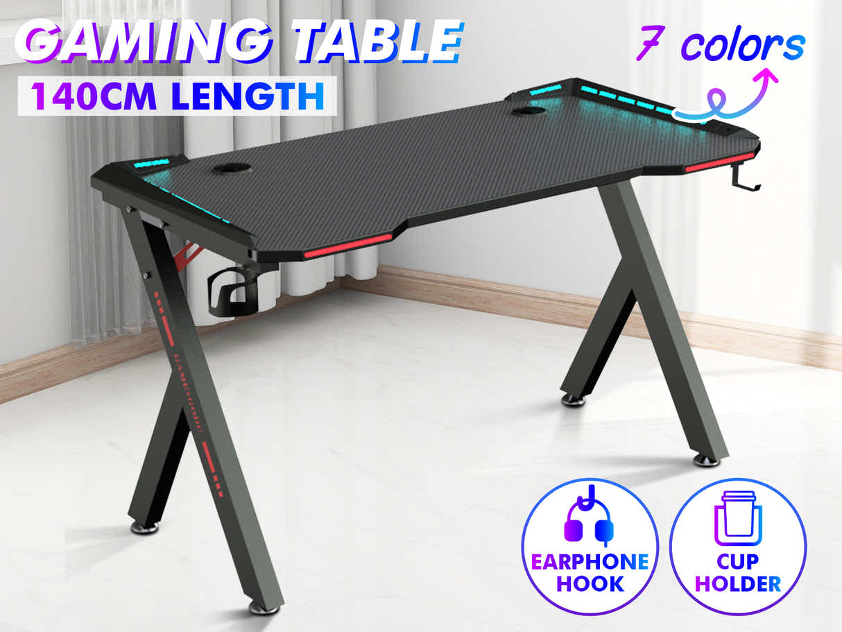 Gaming Table R5 140cm & Faron Gaming Chair PVC Black