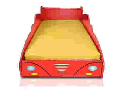 T Supreme F1 Racing Car Bed Red with Bon15 Single